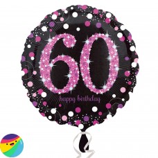 Folija balon - 60 Holografski roza črn Folija balon - 60 Holografski roza črn